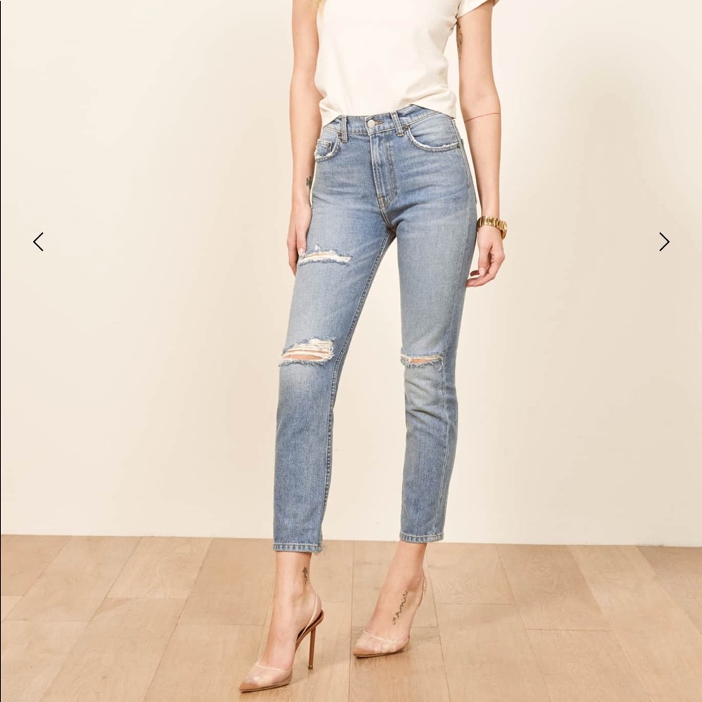 Reformation Julia Crop High Cigarette Jean Antigua